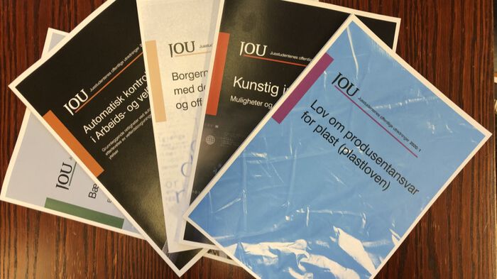 Forsiden til de fem JOU'ene fra høsten 2020