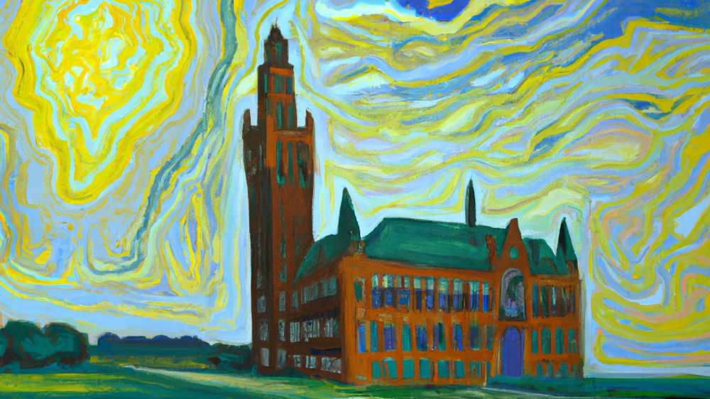  An AI generated Munch painting of the Peace Palace