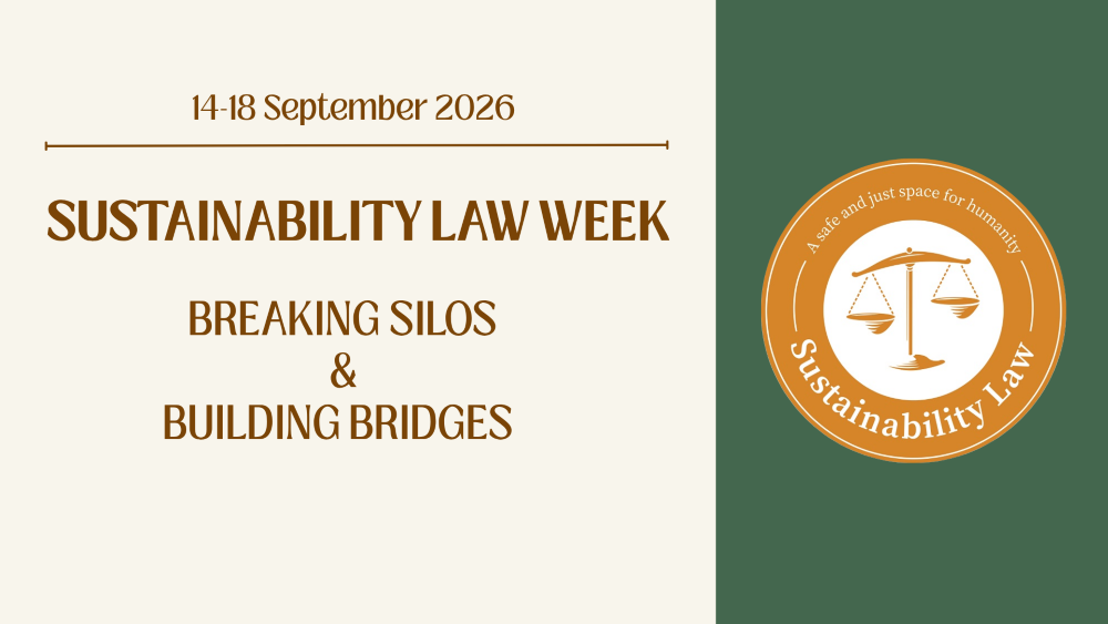 Banner for faglig konferanse ved fakultetet. Tekst: 14-18 septemeber 2026, Sustainability Week, Breaking Silos & building bridges.
