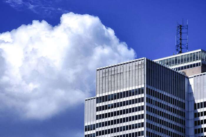 sky, clouds, blue, building