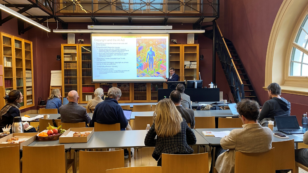 A picture from the workshop showing Margonis presenting