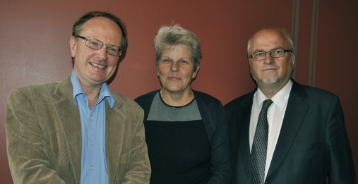 Dag Michalsen, Kirsti Strøm Bull og Karl Arne Utgård, som presenterte boka.
