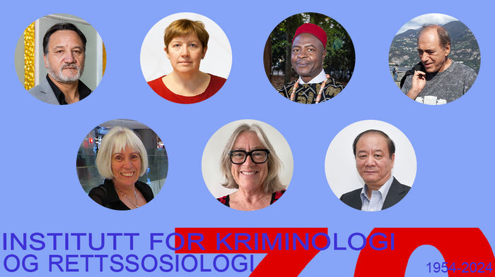 Portraits of the seven speakers. 