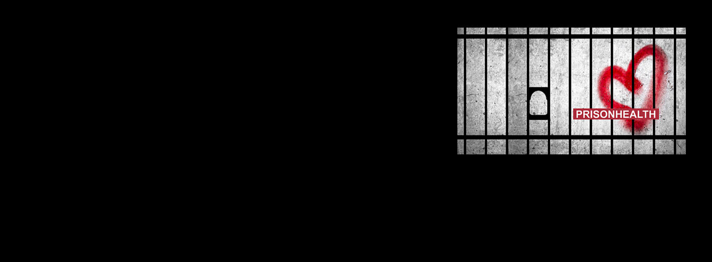 Black square with an image of a red heart behind prison bars.