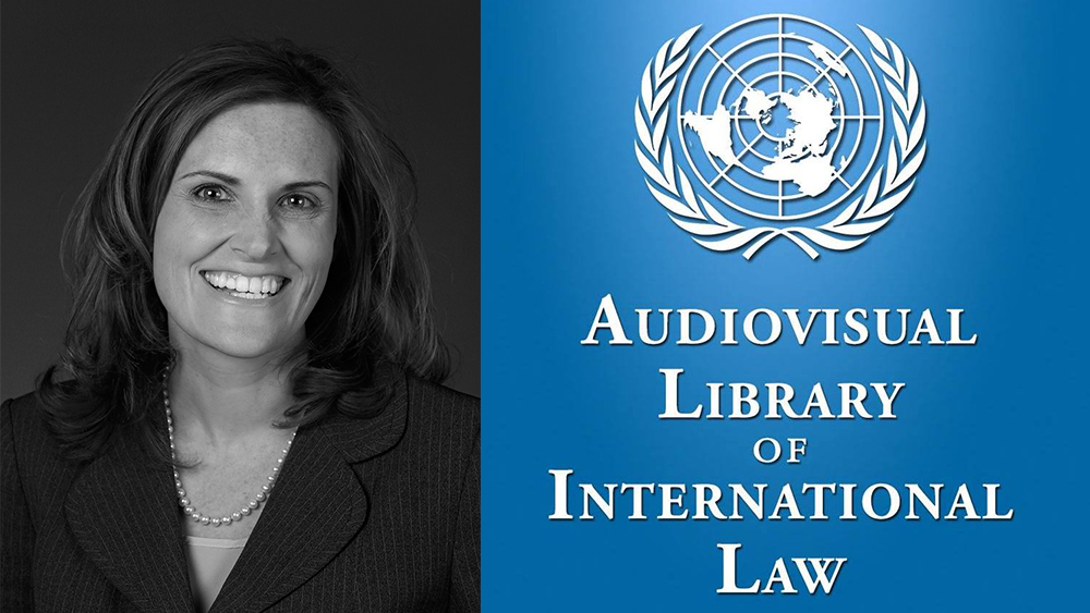 UN Audiovisual library logo and portrait of Cecilia Bailliet