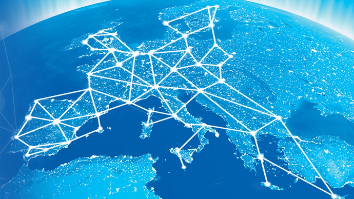 To symbolize the Energy Union, the EC has produced a picture of a world map with EU interconnections