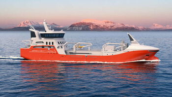 En brønnbåt langs norskekysten. Foto.