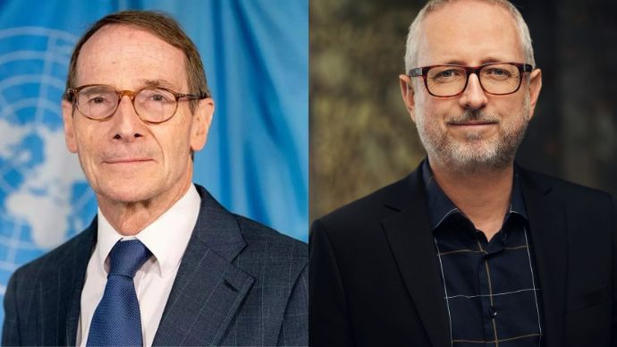 Photo of Erik Møse and  Bård Vegar Solhjell