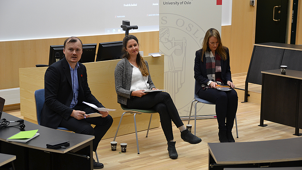 Image of three speakers (Gentian Zyber, Kristel Tonstad and Heidi Furustøl)