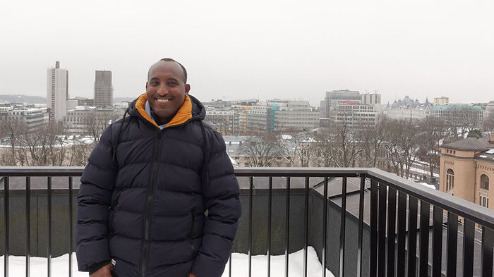 Image of Mekonnen on the rooftop of NCHR