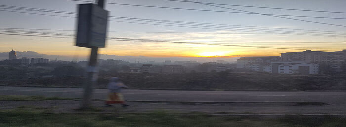 Photo in motion of sunset